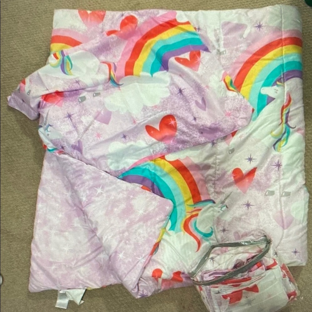 Colorful Unicorn and Rainbow Full Bedding Set